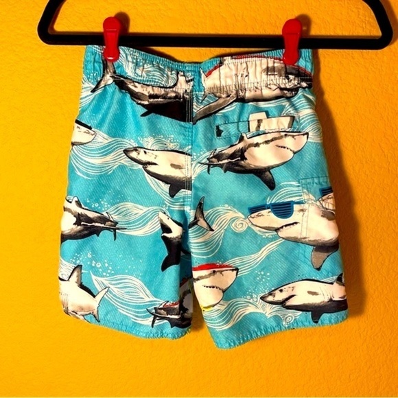 JOE BOXER Boys Aqua Blue Jaws Shark Swim Shorts Boys Size 6 Summer Beach Pool - Picture 2 of 9